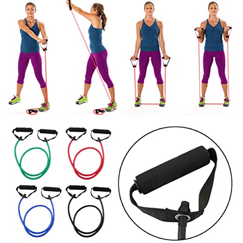 Bandas Elásticas Fitness,Bandas de Resistencia,Deporte Fitness Bandas de resistencia Gimnasio Banda deportiva Entrenamiento Bandas elásticas Expansor Tubos de cuerda de tracción Negro (30-35LB)