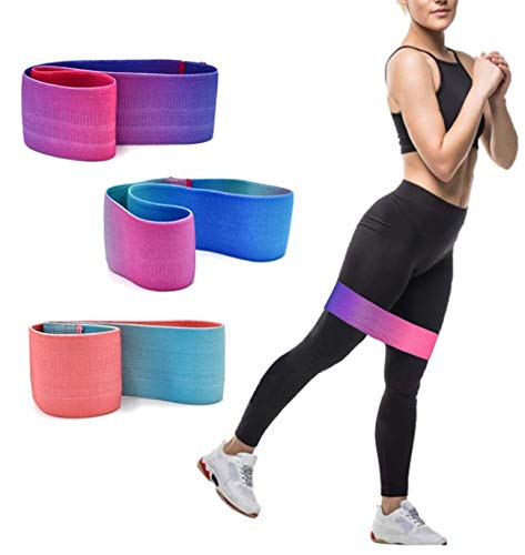 Bandas elásticas glúteos, Juego de 3 Bandas Elásticas Musculación para fitness con 3 niveles, Resistencia Antideslizante para Piernas y Glúteos, pilates, yoga, Fuerza, Fisioterapia, Estiramientos.