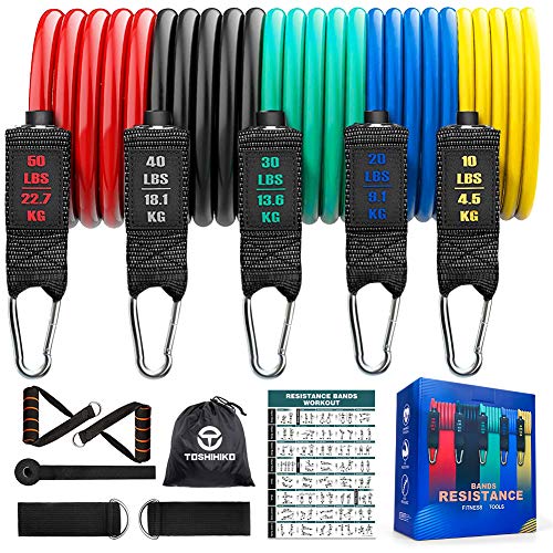Bandas Elasticas Musculacion, Set de Bandas de Resistencia Fitness con 5 Tubos de Látex Bandas Elasticas de Fitness 11 PCS Adecuado para Hombre y Mujer, Gimnasio en Casa, Fitness, Yoga, Musculacion Bandas Elasticas Musculacion, Set de Bandas de Resistencia Fitness con 5 Tubos de Látex Bandas Elasticas de Fitness 11 PCS Adecuado para Hombre y Mujer, Gimnasio en Casa, Fitness, Yoga, Musculacion