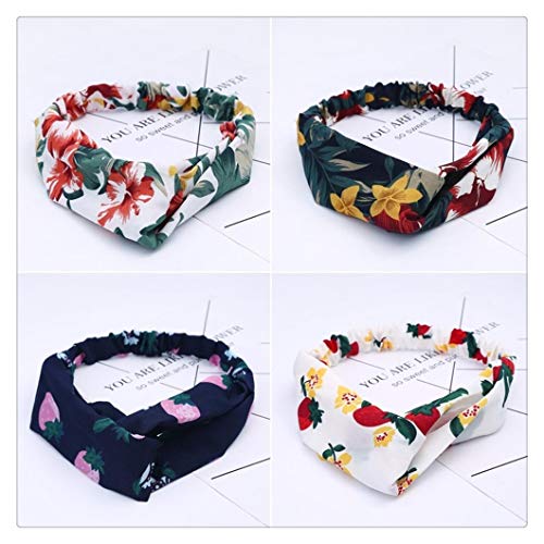 Bandas for el cabello Diademas for mujeres Retro Nudo cruzado Turbante Vendaje Bandanas Cuerda elástica Accesorios for el cabello Cintas para el pelo (Color : K1, Size : 1PC)