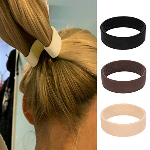 Bandas para el pelo, Silicona Plegable Lazos De Cabello Rápido Bloqueo De Cabello Para Las Mujeres Ponytail Titular Herramienta Multifunción Accesorios Para el Cabello (color Café)