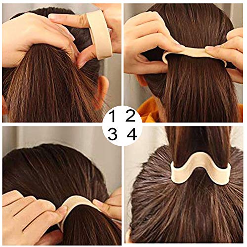 Bandas para el pelo, Silicona Plegable Lazos De Cabello Rápido Bloqueo De Cabello Para Las Mujeres Ponytail Titular Herramienta Multifunción Accesorios Para el Cabello (color Café)