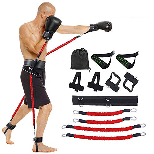 Bandas resistencia Sistema correas estiramiento, accionamiento bandas de resistencia al boxeo de velocidad y agilidad, bandas elásticas de cuerpo completo para boxeo de agilidad de salto vertical