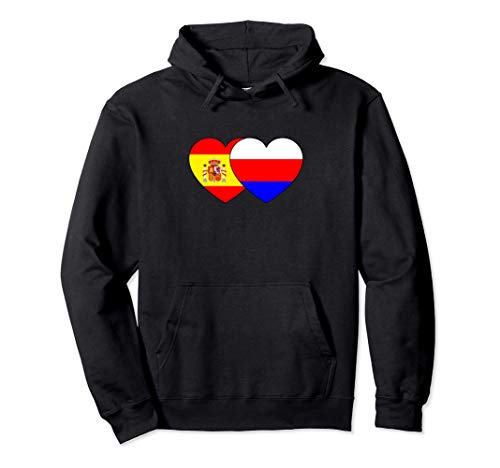 Banderas de Rusia y España para Patriotas Españoles Rusos Sudadera con Capucha Banderas de Rusia y España para Patriotas Españoles Rusos Sudadera con Capucha