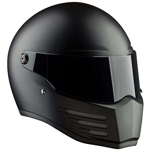 Bandit – Casco de combate – para Streetfighter, Mad Max – fibra de vidrio, color: negro opaco. Talla: S (55/56)