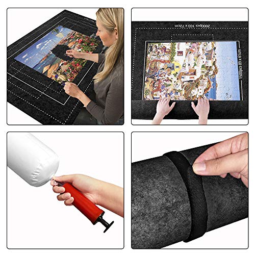 BangShou Puzzle Roll Fieltro Puzzles Tapete Puzzle Mat Felt Mat Play Mat Puzzles Blanket para 2000 Piezas Puzzles Puzzle y Roll up (Negro) BangShou Puzzle Roll Fieltro Puzzles Tapete Puzzle Mat Felt Mat Play Mat Puzzles Blanket para 2000 Piezas Puzzles Puzzle y Roll up (Negro)