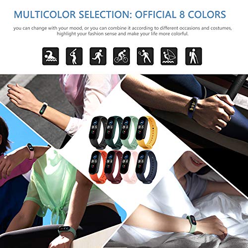 BANGTING 15 PCS Recambio Correa Compatible con Pulseras Xiaomi Mi Band 5 / Amazfit Band 5, Correas para Fundas Mi Fit 5 My Band 5 Inteligente Funda Miband5 Pulsera Silicona Reloj Banda Reemplazo