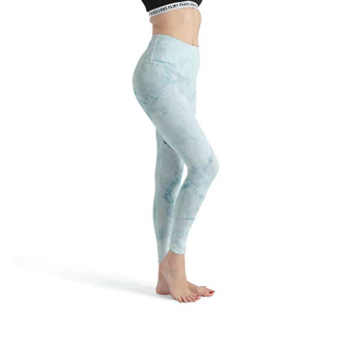 Bannihorse Leggings de mujer con textura de mármol, para yoga, sexy, de tejido ligero, elásticos, estilo moderno, para entrenamiento, color blanco XS Bannihorse Leggings de mujer con textura de mármol, para yoga, sexy, de tejido ligero, elásticos, estilo moderno, para entrenamiento, color blanco XS