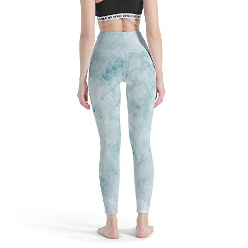 Bannihorse Leggings de mujer con textura de mármol, para yoga, sexy, de tejido ligero, elásticos, estilo moderno, para entrenamiento, color blanco XS