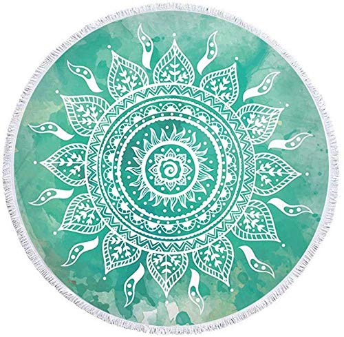 Baño Textiles de baño Toallas Toallas de playa Diagonal Abstract Leaves Round Beach Towel Soft Microfiber Thick Large Tapestry Table Cloths Roundie Beach Blanket Throw Picnic Yoga Mat Terry with Fring