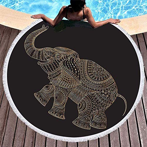 Baño Textiles de baño Toallas Toallas de playa Round Beach Towel Oversized Throw Blanket,Microfiber Fabric with Tassels Fringe Creative Horror Letter Zombie,60inch Large Picnic Mat Pool Towels Yoga Ma