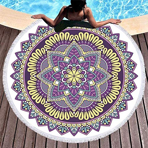 Baño Textiles de baño Toallas Toallas de playa Round Beach Towel Oversized Throw Blanket,Microfiber Fabric with Tassels Fringe Nordic Green Cactus,Print 60inch Large Picnic Mat Pool Towels Yoga Mat So