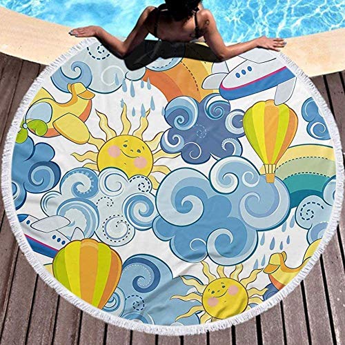 Baño Textiles de baño Toallas Toallas de playa Round Beach Towel,Elegant, Quick-Drying, Picnic matRound Beach Towel Picnic Tapestry Polyester Table Cover Wheel Yoga Mat 60 incheslb Dirt Bike Motocross