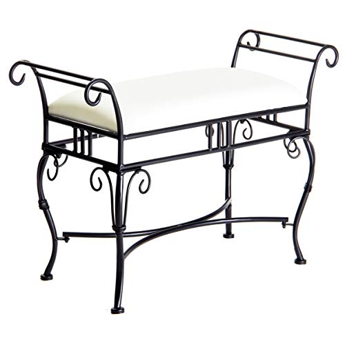 Banqueta pie de Cama árabe Negra de Metal para Dormitorio Arabia - LOLAhome Banqueta pie de Cama árabe Negra de Metal para Dormitorio Arabia - LOLAhome