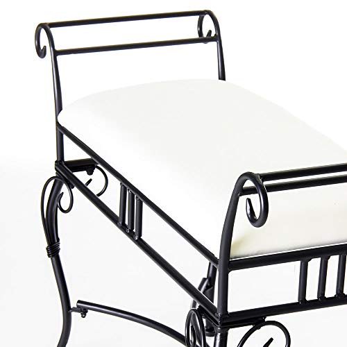 Banqueta pie de Cama árabe Negra de Metal para Dormitorio Arabia - LOLAhome Banqueta pie de Cama árabe Negra de Metal para Dormitorio Arabia - LOLAhome