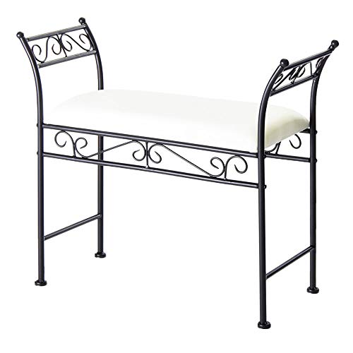 Banqueta pie de Cama de Metal Negra de 63x74x30 cm - LOLAhome