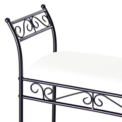 Banqueta pie de Cama de Metal Negra de 63x74x30 cm - LOLAhome