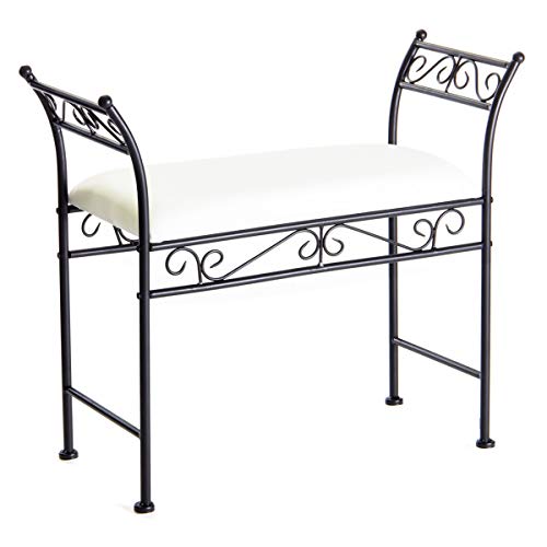 Banqueta pie de Cama de Metal Negra de 63x74x30 cm - LOLAhome