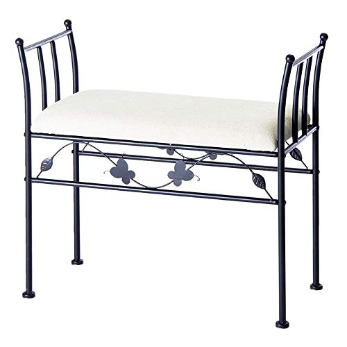 Banqueta pie de Cama de Metal Negra de 64x68x30 cm - LOLAhome