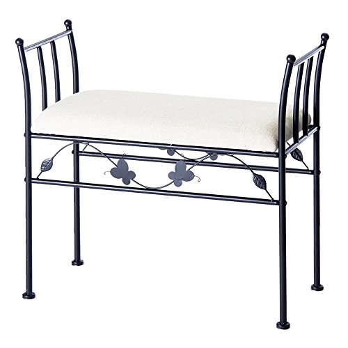 Banqueta pie de Cama de Metal Negra de 64x68x30 cm - LOLAhome Banqueta pie de Cama de Metal Negra de 64x68x30 cm - LOLAhome