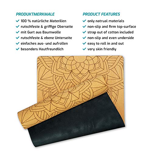 banters Esterilla de Yoga Antideslizante Corcho + Caucho Natural - 100% Ecológica de Yoga Profesional banters Esterilla de Yoga Antideslizante Corcho + Caucho Natural - 100% Ecológica de Yoga Profesional