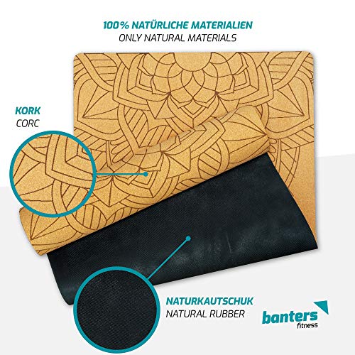 banters Esterilla de Yoga Antideslizante Corcho + Caucho Natural - 100% Ecológica de Yoga Profesional banters Esterilla de Yoga Antideslizante Corcho + Caucho Natural - 100% Ecológica de Yoga Profesional