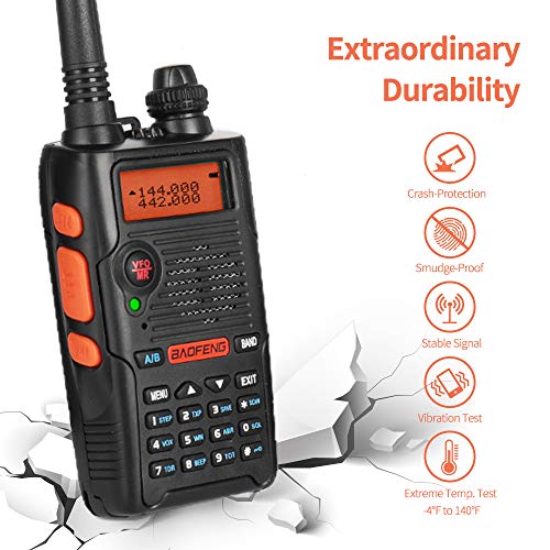 BaoFeng walkie Talkie Profesional Emisoras de Caza de Banda Dual VHF y UHF walkie Talkie Largo Alcance