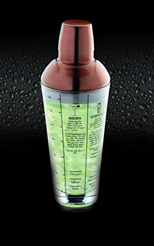 Bar Craft 650 ml acabado de cobre Luxe Lounge coctelera Boston de cristal