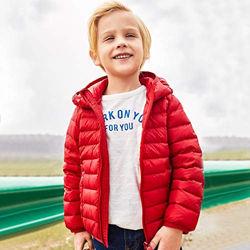 Barakara Bebé con Capucha, Calentar Resistente al Agua Down Algodón Acolchado Chaqueta, Color Sólido Respirable Ligeras Traje de Invierno Abrigo Bebe para Niños 1-7 Años-Rojo Barakara Bebé con Capucha, Calentar Resistente al Agua Down Algodón Acolchado Chaqueta, Color Sólido Respirable Ligeras Traje de Invierno Abrigo Bebe para Niños 1-7 Años-Rojo