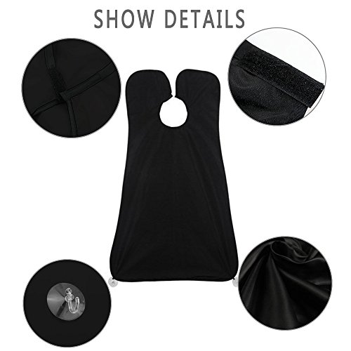 Barba Delantal con Peine de afeitar profesional, BeYself Babero para barba con ventosa - Dejen de Estorbar su Fregadero Capa para Afeitar Regalo para Hombre (Negro) Barba Delantal con Peine de afeitar profesional, BeYself Babero para barba con ventosa - Dejen de Estorbar su Fregadero Capa para Afeitar Regalo para Hombre (Negro)
