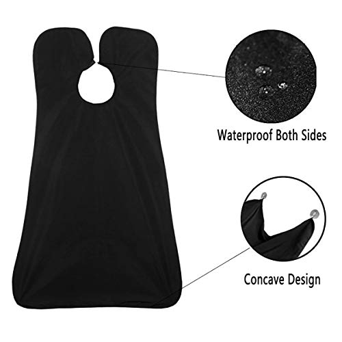 Barba Delantal con Peine de afeitar profesional, BeYself Babero para barba con ventosa - Dejen de Estorbar su Fregadero Capa para Afeitar Regalo para Hombre (Negro) Barba Delantal con Peine de afeitar profesional, BeYself Babero para barba con ventosa - Dejen de Estorbar su Fregadero Capa para Afeitar Regalo para Hombre (Negro)