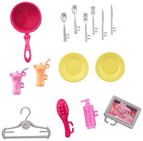 Barbie - Casa amueblada pleglable con cocina, piscina, dormitorio y lavabo con muñeca rubia (Mattel FXG55), Embalaje estándar