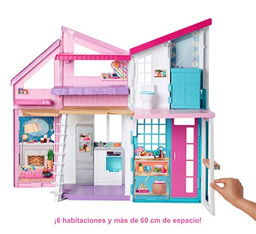 Barbie Casa Malibu, casa de muƱecas de dos pisos plegable con muebles y accesorios (Mattel FXG57) Barbie Casa Malibu, casa de muƱecas de dos pisos plegable con muebles y accesorios (Mattel FXG57)
