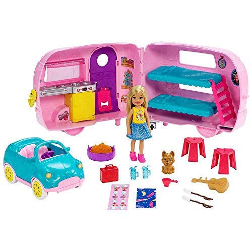 Barbie - Chelsea Muñeca y Su Caravana, con Perrito y Accesorios (Mattel FXG90) Barbie - Chelsea Muñeca y Su Caravana, con Perrito y Accesorios (Mattel FXG90)