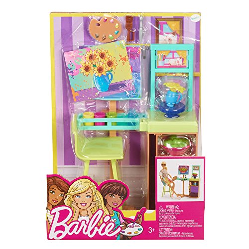 Barbie estudio de arte, accesorios de muñeca artista (Mattel FJB26)