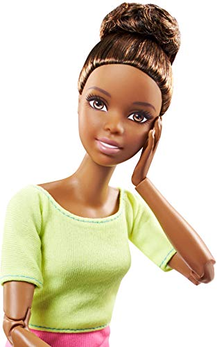 Barbie Fashionista Made to Move, Muñeca articulada top color amarillo, juguete +3 años (Mattel DHL83)