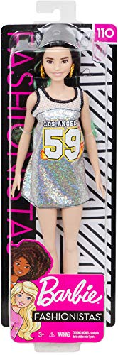 Barbie Fashionista - Muñeca con pelo negro y mechas verdes (Mattel FXL50)