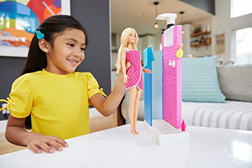 Barbie Muñeca con muebles de baño y accesorios (Mattel FXG51)