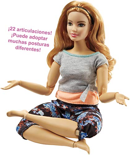 Barbie Muñeca Fashionista movimiento sin límite, curvy, regalo para niñas y niños 3-9 años (Mattel FTG84)