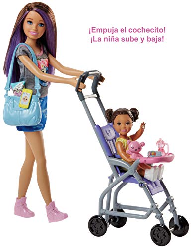 Barbie - Muñeca Skipper hermana de Barbie, niñera de paseo - (Mattel FJB00)