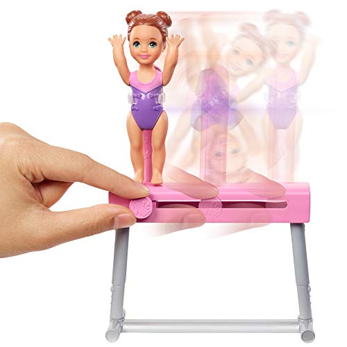 Barbie Quieo Ser Gimnasta artística - Muñeca rubia con niña y accesorios (Mattel FXP39)