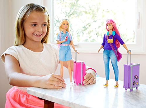 Barbie Vamos de viaje, muñeca con accesorios, edad recomendada: 3 años y mas (Mattel FWV25)