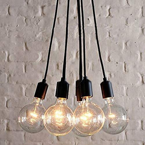 BarcelonaLED Lámpara de Araña Colgante Negro de Suspensión Estilo Vintage Retro con Cable PVC y 6 brazos Portalámparas E27 LED para Techo Habitación Salón Cocina Comedor BarcelonaLED Lámpara de Araña Colgante Negro de Suspensión Estilo Vintage Retro con Cable PVC y 6 brazos Portalámparas E27 LED para Techo Habitación Salón Cocina Comedor
