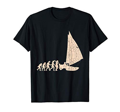 Barco de la Evolución de la Vela Capitán del Mar Marinero Camiseta