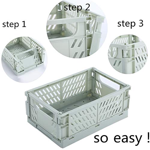 BAREGO Caja de Almacenamiento Plegable de plástico/Contenedores de Canasta/Canasta de contenedor Plegable, Caja de Almacenamiento para Documentos, Juguetes, Ropa y comestibles (Verde, M:25x16.5X10cm) BAREGO Caja de Almacenamiento Plegable de plástico/Contenedores de Canasta/Canasta de contenedor Plegable, Caja de Almacenamiento para Documentos, Juguetes, Ropa y comestibles (Verde, M:25x16.5X10cm)