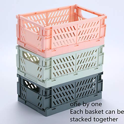 BAREGO Caja de Almacenamiento Plegable de plástico/Contenedores de Canasta/Canasta de contenedor Plegable, Caja de Almacenamiento para Documentos, Juguetes, Ropa y comestibles (Verde, M:25x16.5X10cm) BAREGO Caja de Almacenamiento Plegable de plástico/Contenedores de Canasta/Canasta de contenedor Plegable, Caja de Almacenamiento para Documentos, Juguetes, Ropa y comestibles (Verde, M:25x16.5X10cm)