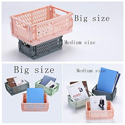 BAREGO Caja de Almacenamiento Plegable de plástico/Contenedores de Canasta/Canasta de contenedor Plegable, Caja de Almacenamiento para Documentos, Juguetes, Ropa y comestibles (Verde, M:25x16.5X10cm) BAREGO Caja de Almacenamiento Plegable de plástico/Contenedores de Canasta/Canasta de contenedor Plegable, Caja de Almacenamiento para Documentos, Juguetes, Ropa y comestibles (Verde, M:25x16.5X10cm)