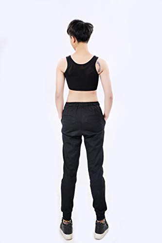 BaronHong Tomboy Trans Lesbian Media Longitud Cuello Pectoral Banda elástica Fuerte (Negro, S) BaronHong Tomboy Trans Lesbian Media Longitud Cuello Pectoral Banda elástica Fuerte (Negro, S)