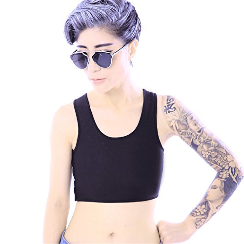 BaronHong Velcro Mesh Chest Binder Short corsé Deportivo Sujetador para Tomboy Lesbiana (Negro, M) BaronHong Velcro Mesh Chest Binder Short corsé Deportivo Sujetador para Tomboy Lesbiana (Negro, M)