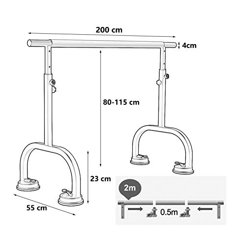 Barra Ballet Ajustable 2m, Barra Baile Soportes Portátiles para Casa Móvil Barra De Ballet Independiente Resistente Estiramiento De Baile para Niños Y Adultos (Color : Pink, Size : 200 cm)